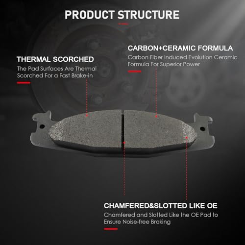 Image of cciyu D632 Front Metal Disc Brake Pads Kit For Ford For Bronco 1994-1996,For E-150 2003,For E-150 Club Wagon 2003,For E-150 Econoline 1994-2002,For E-150 Econoline Club Wagon 1994-2002,For F-150