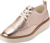 Cole Haan Women's Originalgrand Platform Wingtip Oxfords, Rose Gold Metallic/Ivory, 6 Wide