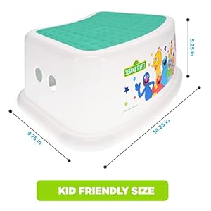 Sesame Street Sesame Squad Step Stool - Kids Step Stool, Potty Training, Non-Slip, Bathroom, Kitchen, Lightweight Sesame Street Sesame Squad Step Stool Kids Step Stool Potty Training Non Slip Bathroom Kitchen Lightweight