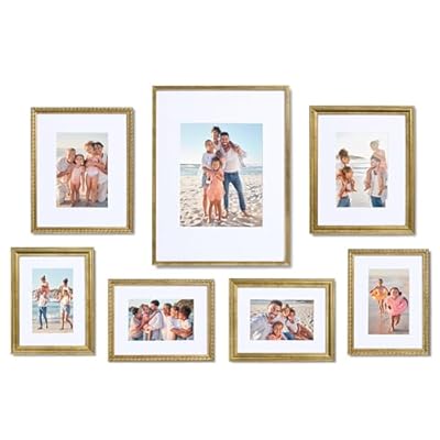 Camden Reed 7 Piece Gallery Wall Frame Set, (1) 12x16 Inch, (2) 8x10 Inch, and (4) 6x8 Inch, Bronze