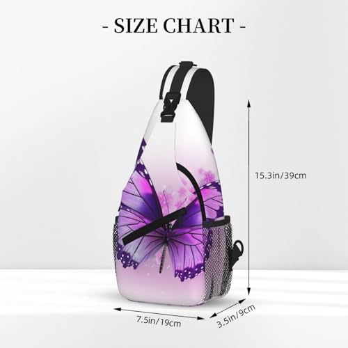 Purple Butterfly Printed Cross Chest Bag Diagonally Chest Messenger Bag3