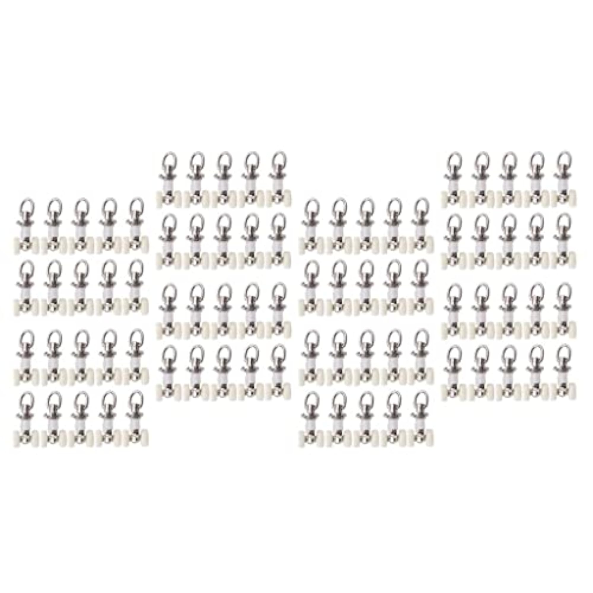 80 Pieces Alloy Curtain Track Glider Rail Slide Wheels