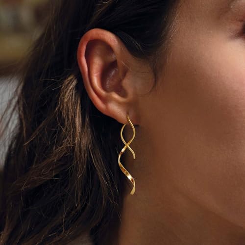 14K Gold/Silver Plated Drop Dangle Earrings for Women, Lightweight Hypoallergenic Fashion Accessories Gold Jewelry Gifts for Womens3