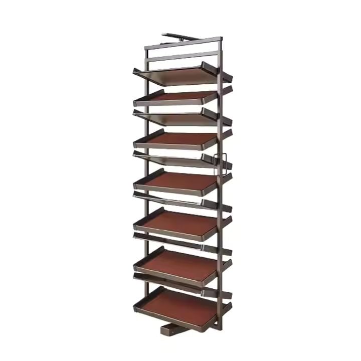DBR 360 Degree Rotating Wardrobe Shoe Organiser, Hanging Shoe Rack for Closet, Shoe Storage Cabinet 800mm (Mocha Finish)