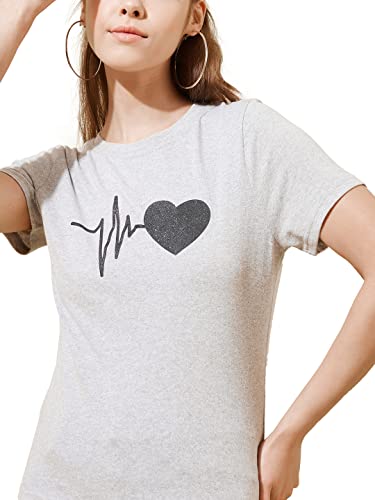 Image of Women Heart Printed Cotton Blended Top
