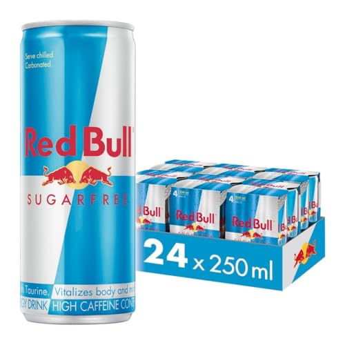 Red Bull Bebida Energética Sugarfree, Guarana, Sin Azúcar, 24 x 250ml