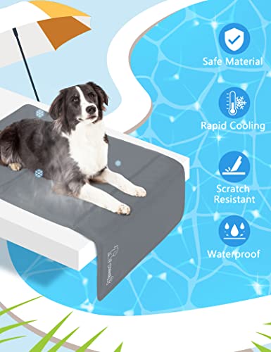 pecute Kühlmatte Hunde Katzen(30 * 40cm), Kuhlmatte für Hund und Katze mit Ungiftiges Gel,Selbstkühlende Kissen, Kühl Hundedecke, Kaltgelpad für Katzen und Hunde, Grau,XS