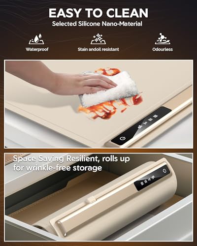 Image of Warming Mat for Food,10s Rapid Warm Food Warming Mat,3-Temp Food Warmer,Fast Heating BPA-Free Auto Shut Off Chafing Dishes For Buffet,Roll Up Food Warmers For Parties Buffet Valentine Gifts