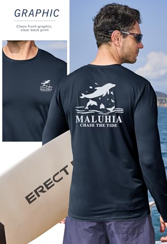 Image of Mens UPF 50+ Rash Guard Quick Dry Lightweight Summer UV Sun Protection Long Sleeve Swim Shirt (S-XXL)