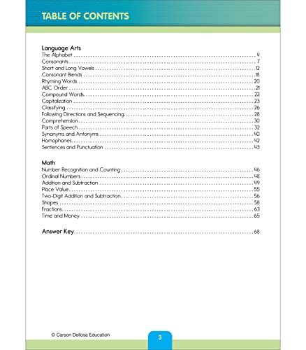 Carson Dellosa Quick Skills First Grade Workbook, Reading Comprehension, Language Arts, Math, and Writing Practice, Classroom or Homeschool Curriculum - Image 3