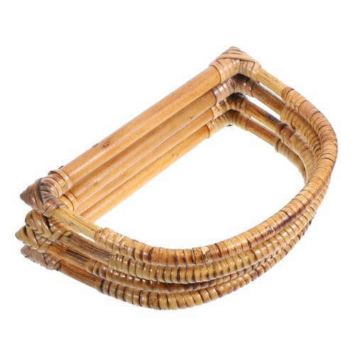 CIMAXIC DIY Purse Handles 4pcs Solid Wood Rattan Bag Handles