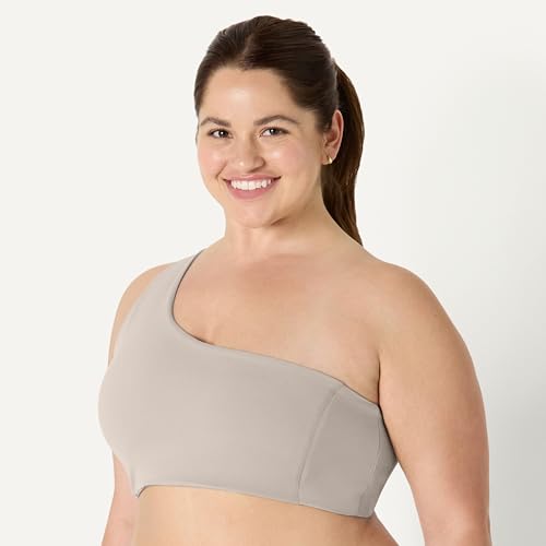Image of Amazon Essentials Women's Active FormFlex Buttery Soft Light Support One Shoulder Strappy Back Sports Bra