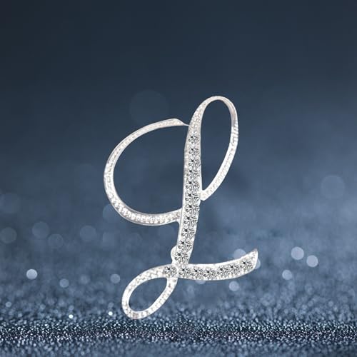 Image of Letter Brooch Pins, Alloy Lapel Pin Gold and Silver for Women, Girls, Men