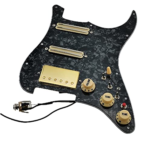 HSS Pickups De Guitare Strat Alnico V Préwired PickGuard Guitar Câblage Harnais Mini Coupe Simple Cut Gold Ensemble… - Les Beatles, Paul McCartney, John Lennon, RIngo Starr, George Harrison HSS Pickups De Guitare Strat Alnico V Préwired PickGuard Guitar Câblage Harnais Mini Coupe Simple Cut Gold Ensemble… – Image 3