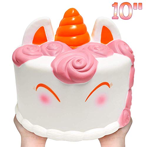 LUDILO 10" Jumbo Squishies Slow Rising Giant Squishy Large Cake Unicorn Squishys Toys