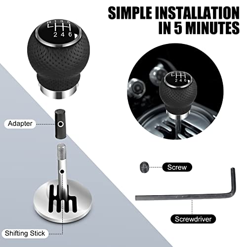 Qiang Kun Universal Shift Knob 6 Speed Manual Gearbox Shift Knobs Fit For Most Car Transport Vehicles（Round Head R Up） #TOP3