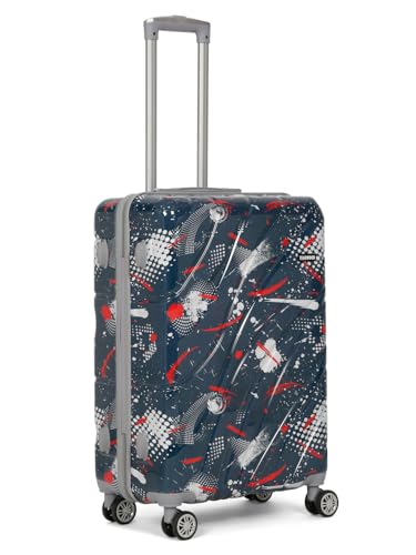 Image of Teakwood World Small 65 cm Check in Size Trolley Bag Polycarbonate 360 Degree 8 Wheels Luggage Bag with TSA Lock, Adjustable Handle Trolley Bags for Travel, Suitcase for Travel | Spark Blue