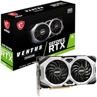 MSI GeForce RTX 2060 VENTUS GP OC Gaming Graphics Card - 6GB GDDR6, 1710 MHz, PCI Express x16 3.0, 192-bit, 3x DP v 1.4a, HDMI 2.0b (Supports 4K)