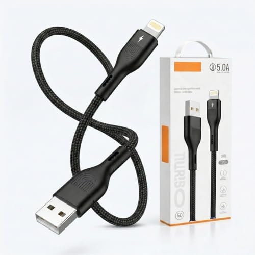 Cabo USB para Lightning Turbo 5A Carregamento Rápido, 1m, Trançad...