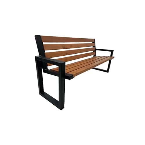 KARSTAL Rzym L Gartenbank, 174 cm – robuste Gartenbank Metall mit Holzoptik – Sitzbank Outdoor, geeignet für Garten, Park oder öffentliche Flächen – Nussbaum – Bodenmontage KARSTAL Rzym L Gartenbank, 174 cm – robuste Gartenbank Metall mit Holzoptik – Sitzbank Outdoor, geeignet für Garten, Park oder öffentliche Flächen – Nussbaum – Bodenmontage