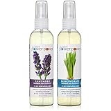 Natural Flower Power Air Freshener Spray - 4 Fl Oz Pack of 2 - Scented w/Pure Essential Oils - Plant-Based Odor Eliminator - Room, Linen, or Car Spray (Lavender + Lemongrass)