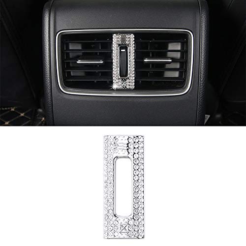 CARFIB Car Interior Bling Accessories for Honda Accord EX EX-L LX 2018 2019 2020 Rear Air Vent Switch AC Outlet Decals Stickers Covers Parts Decoration Trim Men Women Zinc Alloy Crystal Sparkly Silver
