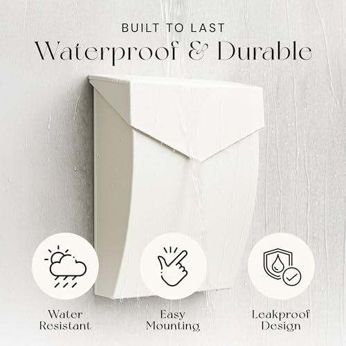 Image of NACH Mailboxes for Outside Wall Mount, 4.8 x 10 x 13 inch White Wall Mounted Mailboxes for Outside, Waterpoof Mailbox for House - The Bradley Large Mail Box