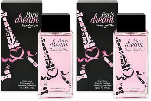 JACQUES SAINT PRÉS - Eau de Parfum Paris Dream - Floral Fruité - Parfum Femme - Vaporisateur - Made in France - 100 ml (Lot de 2)