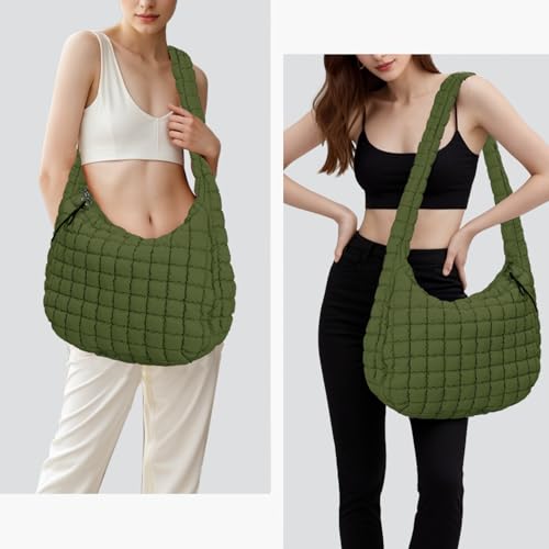 Image of GASSDA Puffer Tote Bag for Women Large Quilted Puffy Lightweight Carryall Crossbody Tote Bag for Women