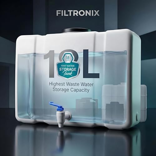 Image of 18L Waste Water Storage Tank for RO Systems | High-Capacity Reject Water Collection Solution | Premium Wall-Mount Reuse Tank with Complete Installation Accessories | Durable, Wall-Mountable