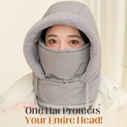 2025 New Plush-Lined Thickened Thermal Hat with Face Mask for Men and Women, Warm Windproof Hats for Ski Winter2