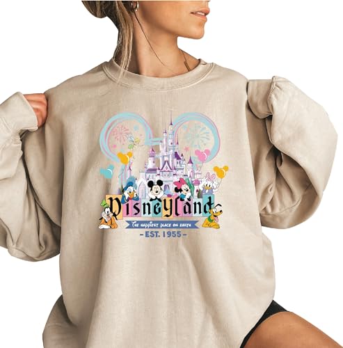 Mickey and Friends Est. 1955 Sweatshirtfor Men Women, Unisex Family Vacation T-shirt and Sweatshirt in Multiple Colors3