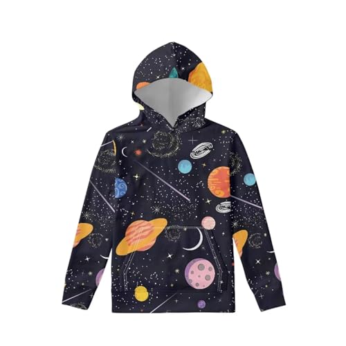 Boys Girls 3D Print Cartoon Space Hoodie Pullover Hooded Fleece Sweatshirts With Pocket For 6-16 Years2