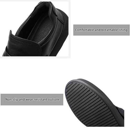 Men's Leather Casual Dress Shoes, Slip-On Design Breathable and Comfortable Perfect for Business and Leisure3