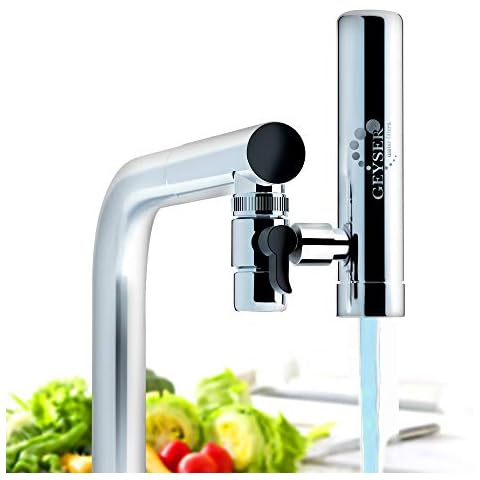 Geyser Euro - Water Filter for Kitchen tap, Water Purifier with Unique Material Aragon, Long-Lasting Mount Faucet Filter with Switch, Water Purification System, Water Filtration Cover