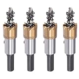 uxcell 4 Pcs 14mm HSS Drill Bit Hole Saw Stainless High Speed Steel Metal Alloy