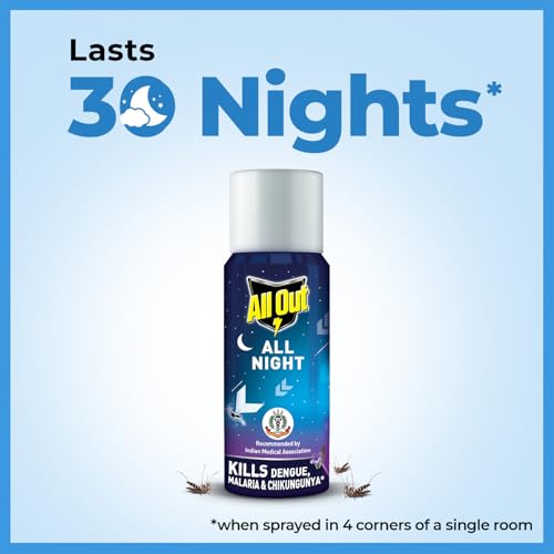 Image of All Out All Night Mosquito and Fly Spray (15ml, Blue)