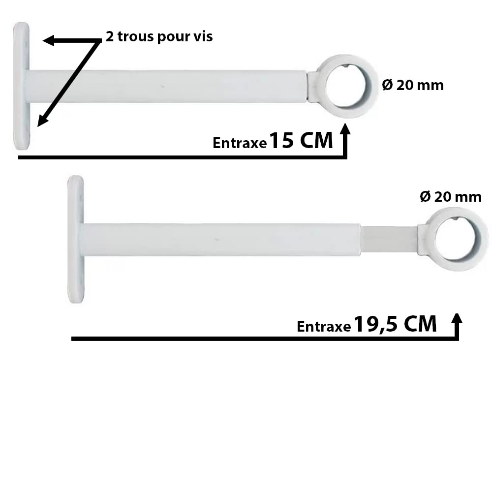 Staffe Per Aste Tende Regolabili – Metalliche – Per Aste Ø 2,5 Cm (1-1/8'' E 1-1/4'') – Set Da 2, Nero
