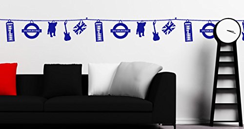 Dezign Stickers muraux décoratifs Frise Londres Format 94cm X 25cm