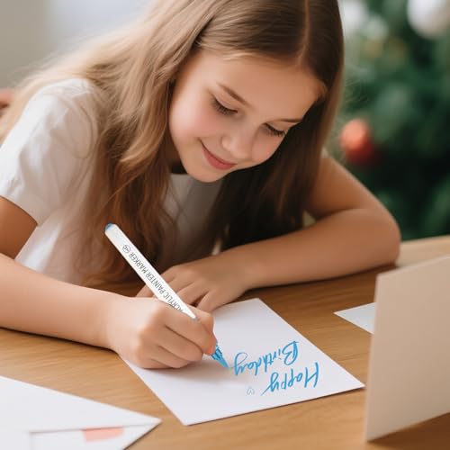 MOTIBACK 9pcs Direkte Acryl Marker Stift - Fünf Farben zur Auswahl - Wasserfeste Professionelle kreative Sets, Passend zum Ausdruck der Details für Erwachsene & Kinder (Blau-Töne)