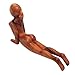 NOVICA Brown Natural Grain Suar Human Figure Meditation Sculpture, 6.25