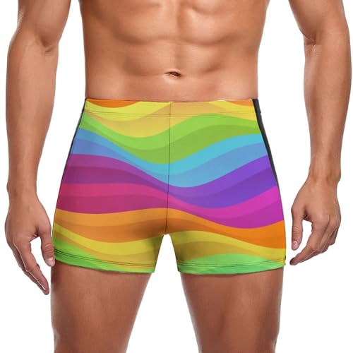 Maillot de bain homme arc-en-ciel idéal pour vos vacances à la plage et piscine