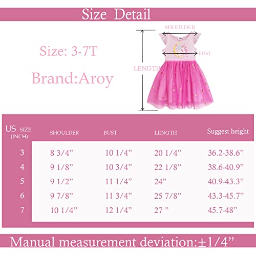 Pink Tutu Unicorn Dress For Girls Casual Summer Short Sleeve Unicorn Princess Party Wedding Birthday Tulle Skirts Dresses For Toddler Girl 3-7 Years (6) #TOP6