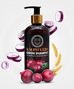 KALPITVEDA Onion Shampoo with Dual Tooth Neem Wood Comb