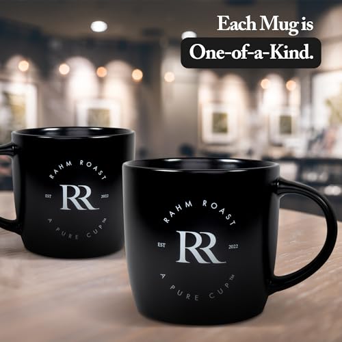 Set 2 Mugs Cafeteros de Cerámica Negra Moderna 16 oz miniatura 6