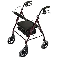 Four Wheeled Rollator Walker With Cable Brakes Swivel - View #3
