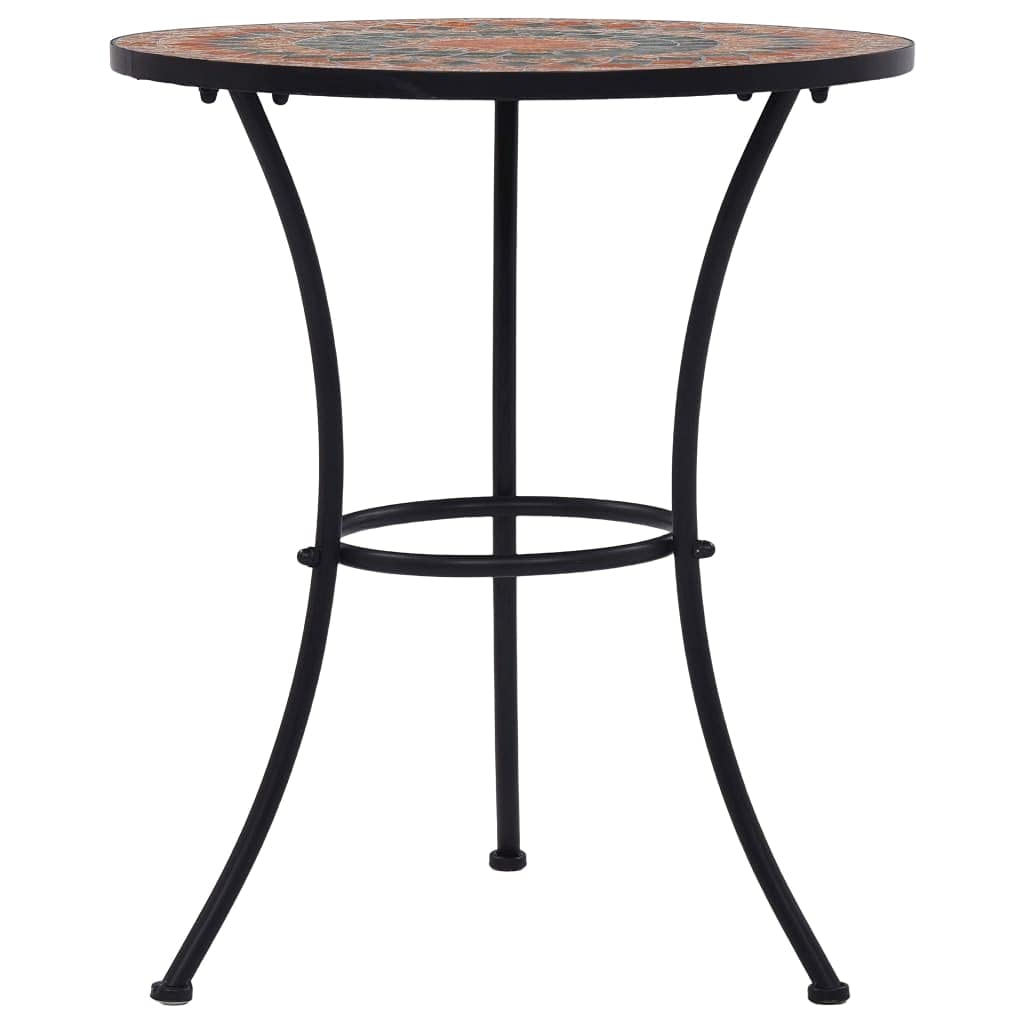 Tomostar Table d'appoint en Mosaïque, Table Bistro Rond de Balcon Jardin Terrasse Extérieure mosaïque Orange/Gris 60 cm Céramique