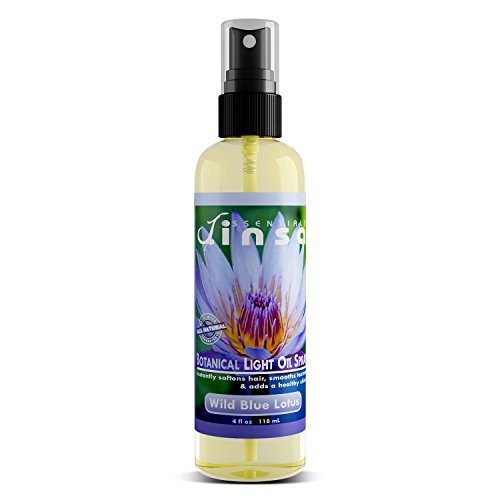 Jinsa Essentials | Botanical Light Oil Spray | 100% Natural Vegetable Ingredients | Moisturizes Hair Without Build-Up Adds A Beautiful Shine | Leaves A Wonderful Scent (4oz. Wild Blue Lotus)