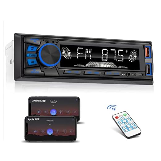 Radio Coche Bluetooth 1 DIN,Autoradio LSLYA 4X50W Radio Coche con App Control Bluetooth Manos Libres Soporta FM/USB/TF/AUX/EQ/Carga Rápida/con Control Remoto/Retroiluminado de Siete Colores