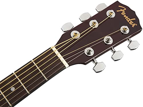 Fender Fa-125 Acoustic Guitar - Natural Bundle With Gig Bag, Tuner, Strings, Strap, Picks, Austin Bazaar Instructional Dvd, And Polishing Cloth #TOP6